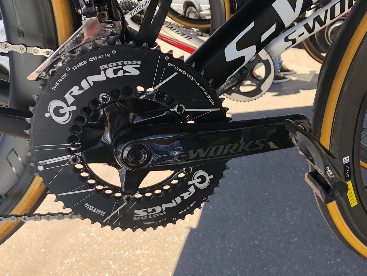 One of the riders raced with a 55-tooth outer chainring from ROTOR