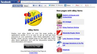 Add your ebay items to your Facebook page