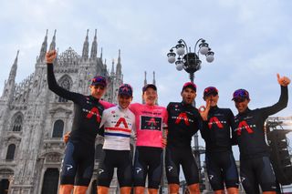 Giro dItalia 2020 103th Edition 21th stage Cernusco sul Naviglio Milano 157km 25102020 Filippo Ganna ITA Team Ineos Rohan Dennis AUS Team Ineos Tao Geoghegan Hart GBR Team Ineos Ben Swift GBR Team Ineos Jonathan Castroviejo ESP Team Ineos photo Dario BelingheriBettiniPhoto2020