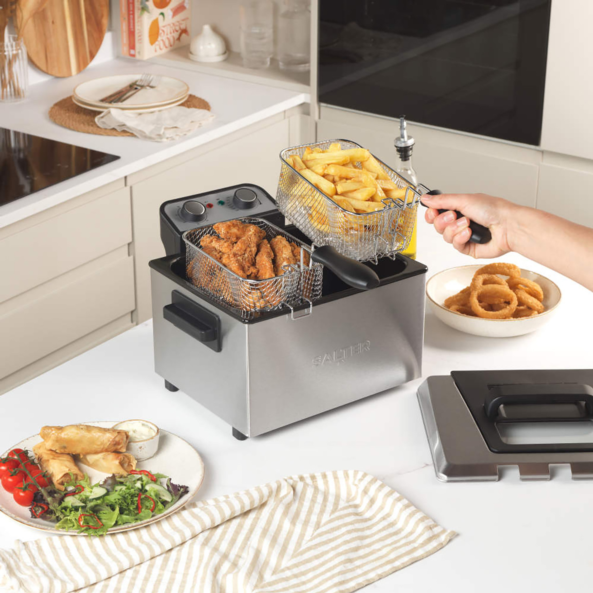 Salter deep fat fryer on table 