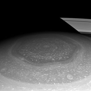 Saturn's North Polar Hexagon and Rings