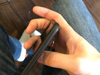 An example of a Pixel 4 XL affected by the issue. Notice the gap between the glass back and the phone's frame near the top edge.