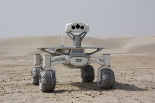 PTScientists' Audi lunar quattro rover seen during qualification tests for its 2017 mission to the moon.