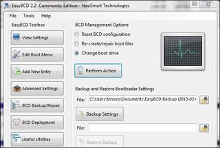 Select Change Boot Drive and click Perform Action