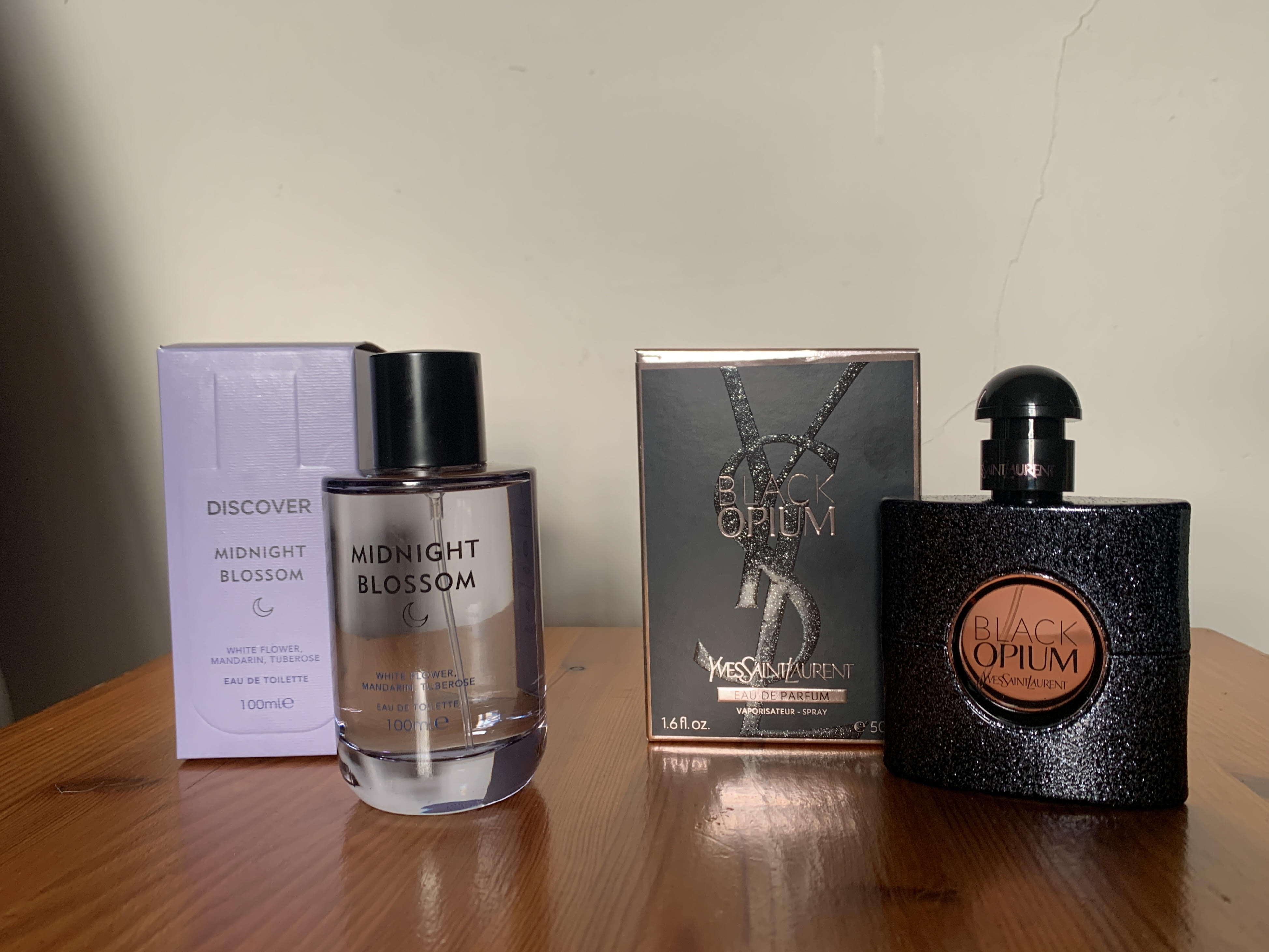 A photo of M&S Midnight Blossom and YSL Black Opium