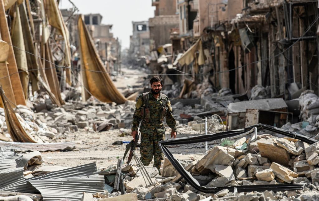 A Syrian Democratic Forces fighter in Raqqa.