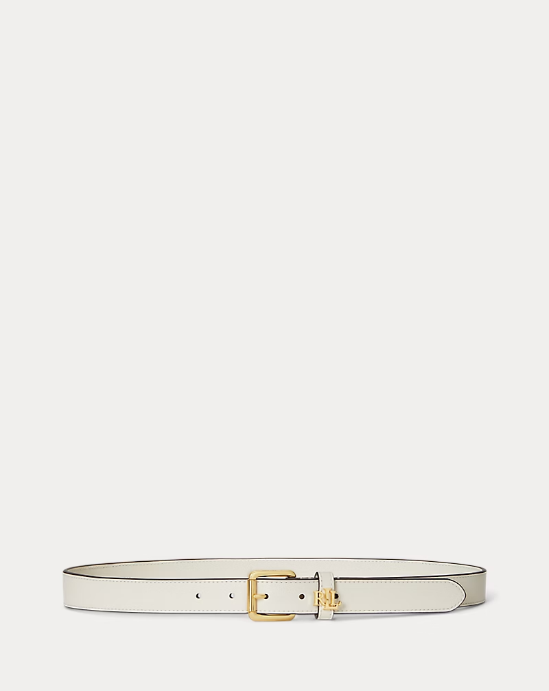 ralph lauren, Logo-Keeper Skinny Leather Belt