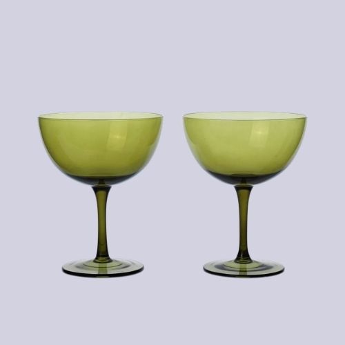 Host Cocktail Glasses - Set of 2 - Moss Green