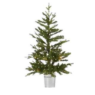 John Lewis Pre-Lit Christmas Tree in Zinc Bucket, 3ft