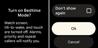 Confirm that you want to start Bedtime Mode on Pixel Watch