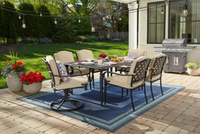 Hampton Bay Laurel Oaks 7-Piece Dark Brown Steel Outdoor Patio Dining Set