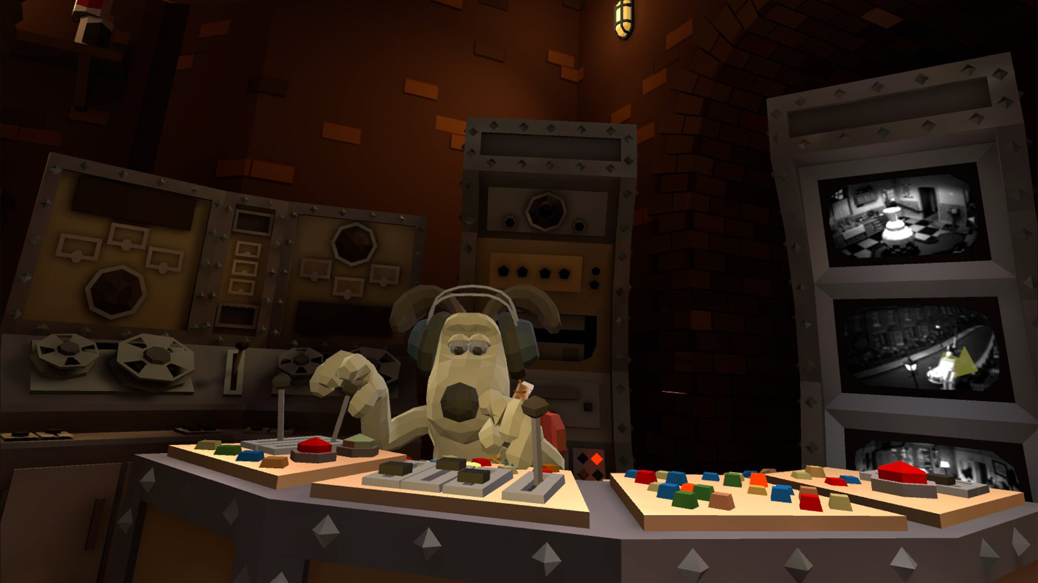 Screenshots of the Wallace and Gromit course on Walkabout Minigolf taken on a Meta Quest 3