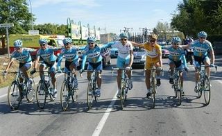 Team Astana survived with eight riders to the finish