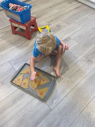 boy on kitchen floor