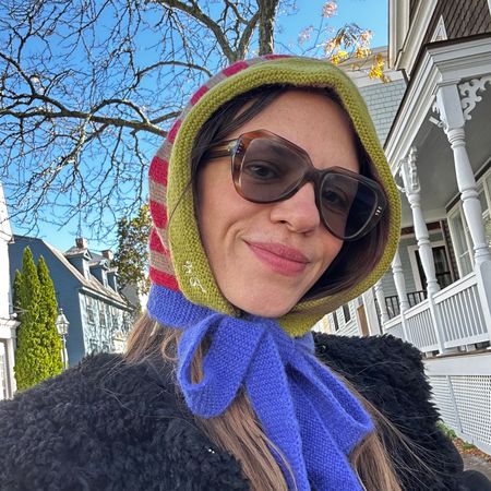 Julia Gall wearing winter hats