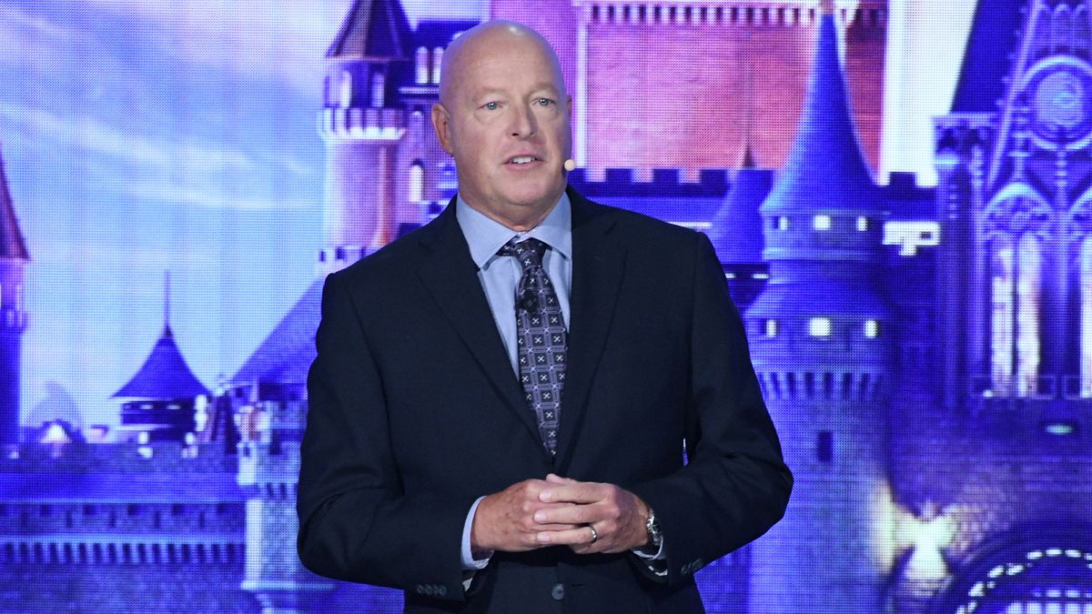 Bob Chapek during Disney&#039;s 2022 Upfront presentation.