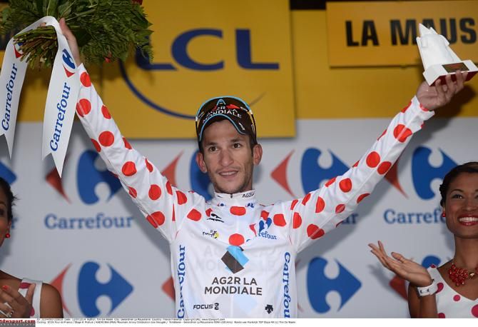 Stage 8 winner Blel Kedri (Ag2r-La Mondiale) in the mountains jersey