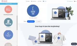 A screenshot from Tailor Brands logo maker, one of the best free logo makers