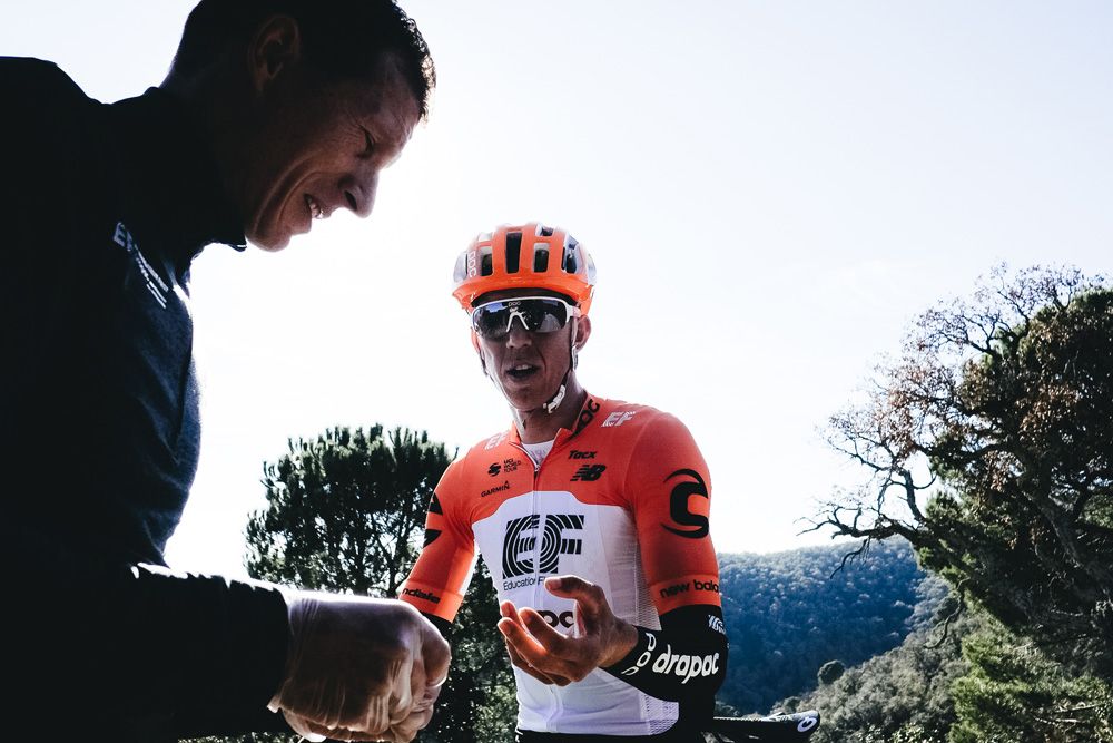Sep Vanmarcke does some testing during his ride