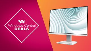 Windows Central promotional deal banner for the MSI PRO MP243XW gaming monitor