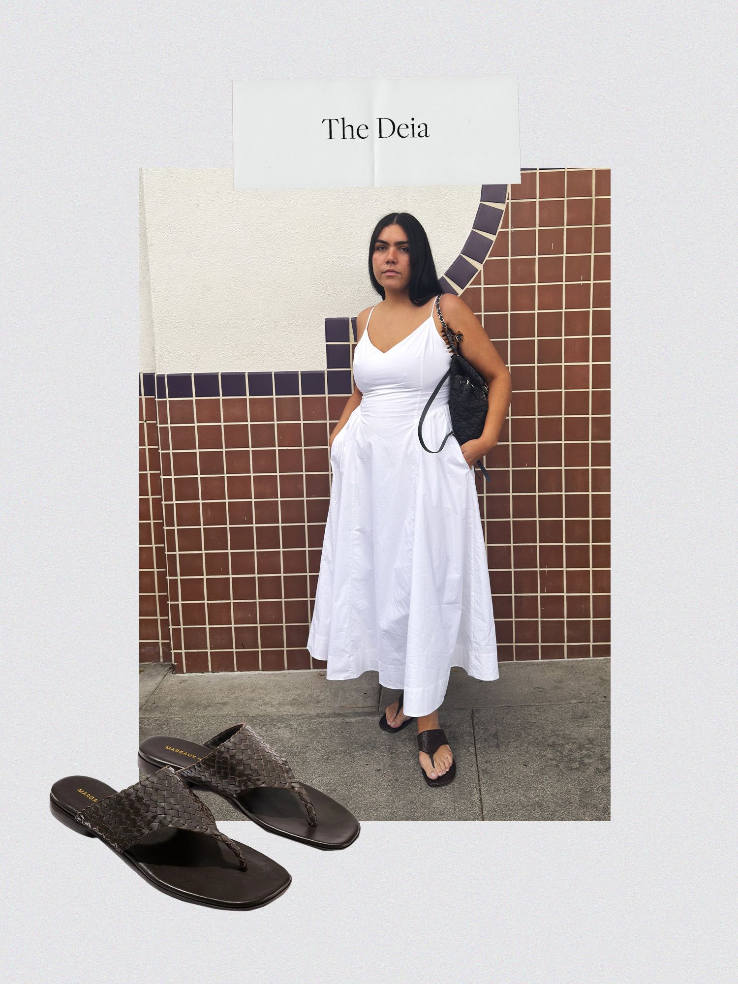 Photo collage of different women wearing Margaux shoes.
