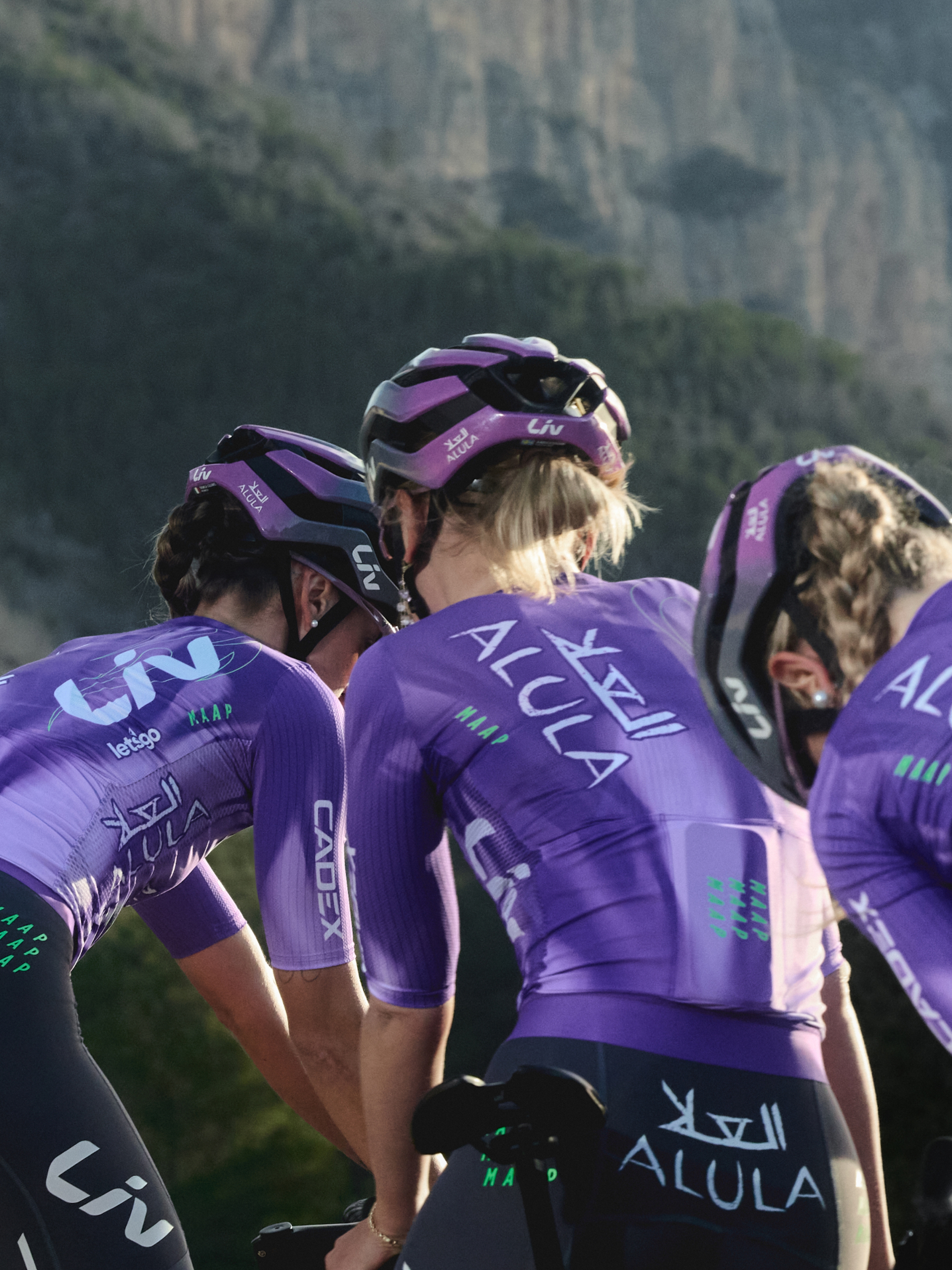 Liv Alula Jayco riders training in MAAP kit