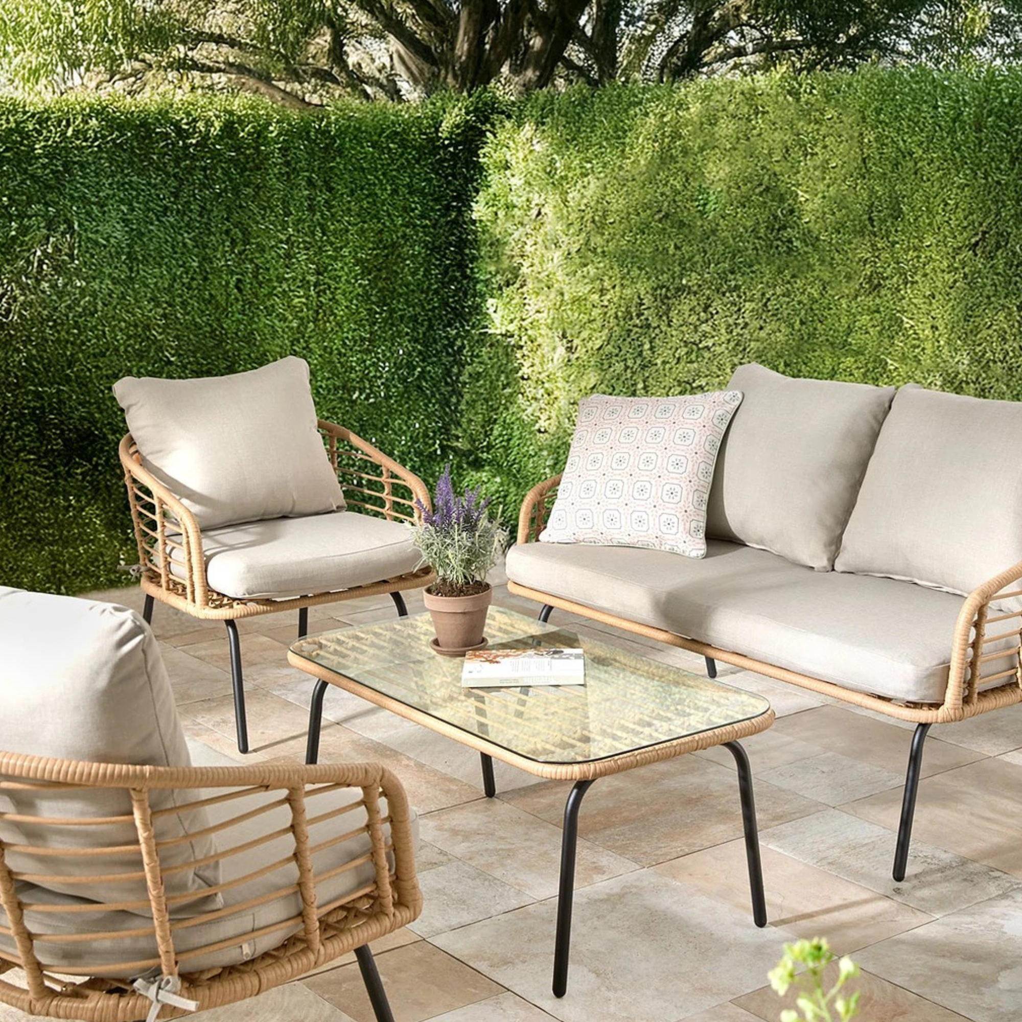 Very Coccon sofa set on a garden patio.