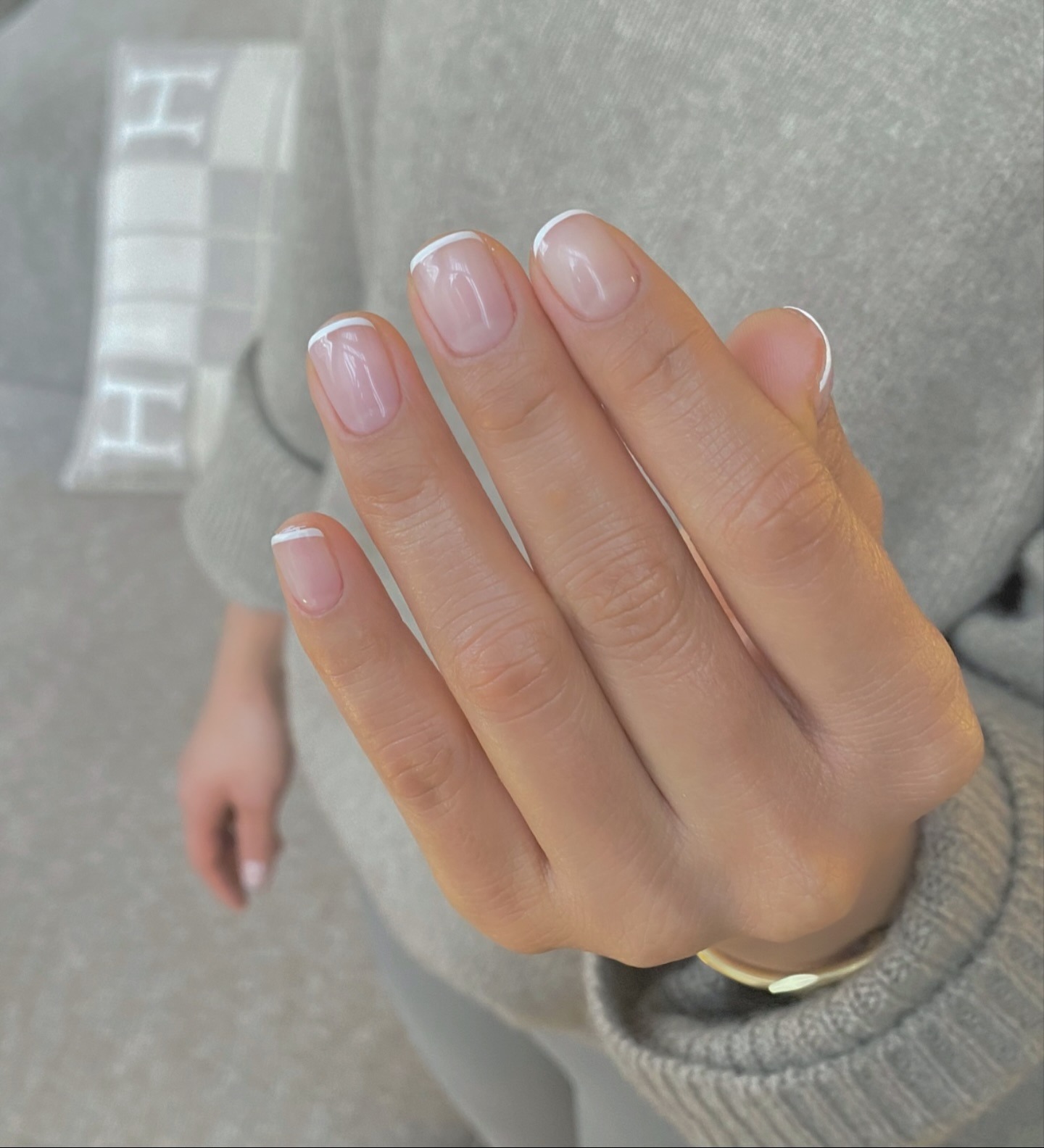 Baby french tips simple nail design