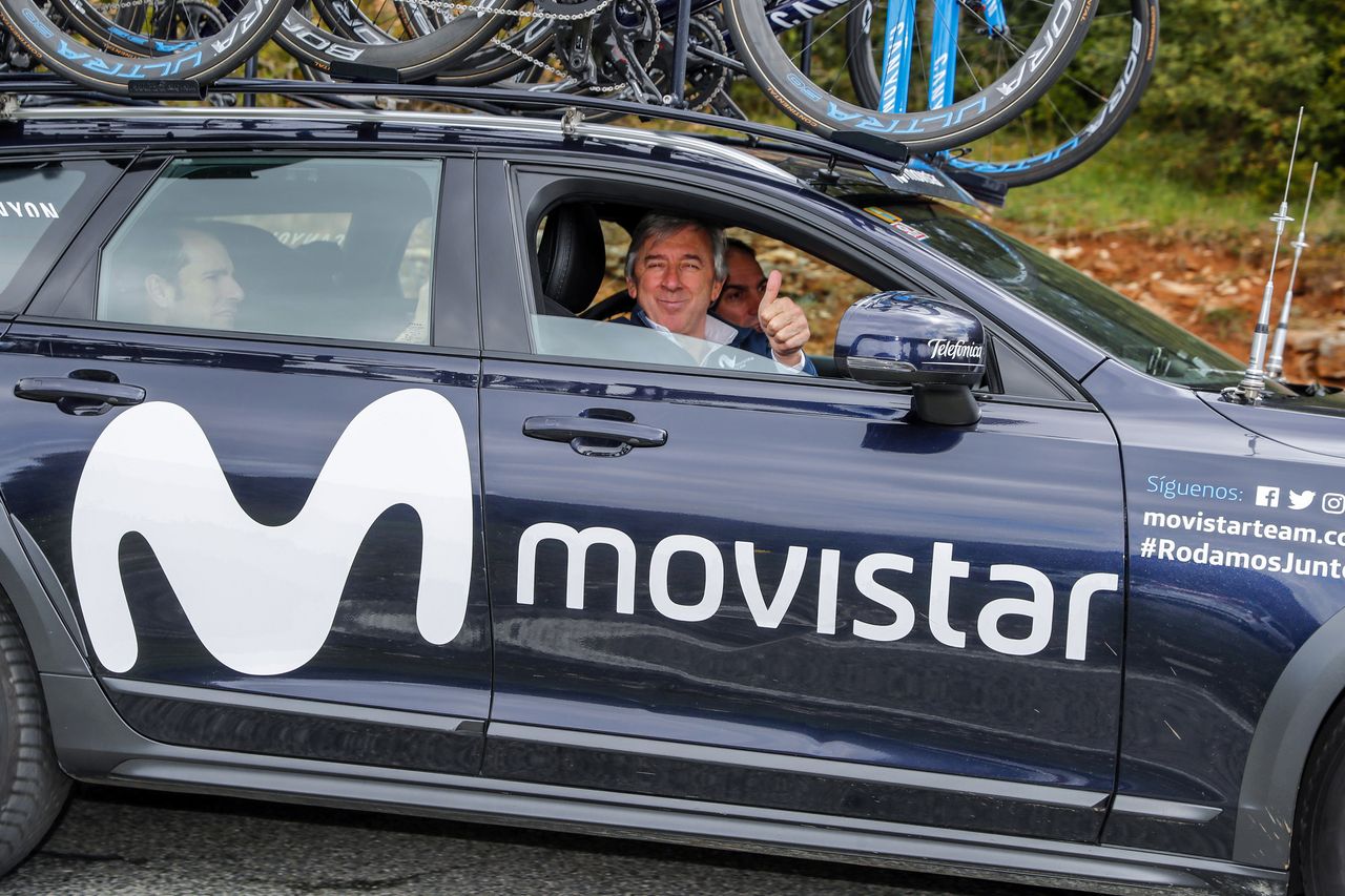 Eusebio Unzue in the Movistar car