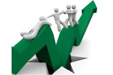 End of recession green arrow