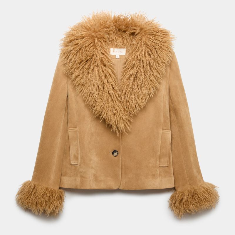 M&amp;amp;S, Faux Fur Collar Suedette Jacket