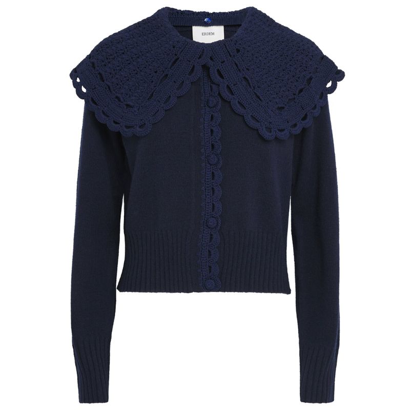 Erdem navy wool cardigan
