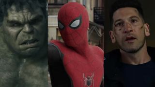 The Hulk as he appeared in Avengers: Age of Ultron, Spidey from Spider-Man: No Way Home, The Punisher, played by Jon Bernthal as The Punisher in the Netflix series. 