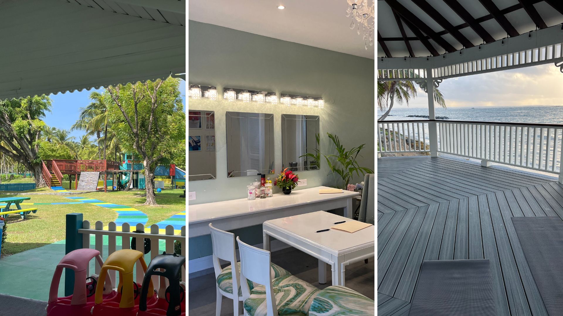 composite of kids club, bridal suite and wedding gazebo