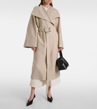 Signature Linen-Blend Trench Coat