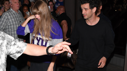 Taylor Swift and Matty Healy seen leaving &#039;The Electric Lady&#039; studio in Manhattan on May 16, 2023 in New York City.