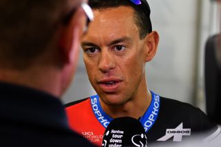 Richie Porte (BMC) does an interview before his ride