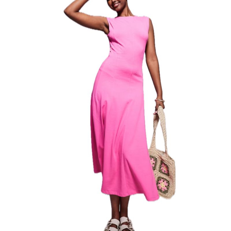 ASOS , Design cotton sleeveless midi sundress in red