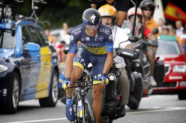 Alberto Contador (Saxo Bank-Tinkoff Bank) in the stage 11 time trial at the Vuelta a Espana.