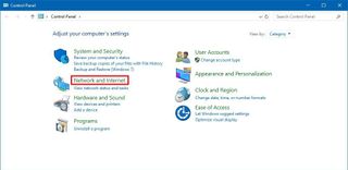 Control Panel Network and Inernet option
