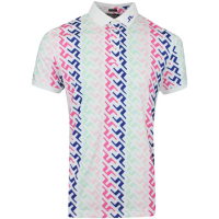J.Lindeberg Tour Tech Print - Pink Bridge Golf Shirt | $84 at Golf Poser 