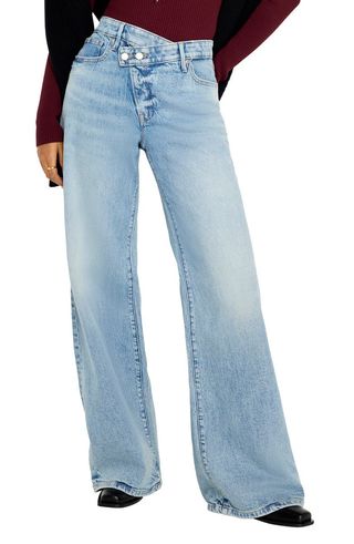 Good Ease Crossover Waist Wide Leg Jeans