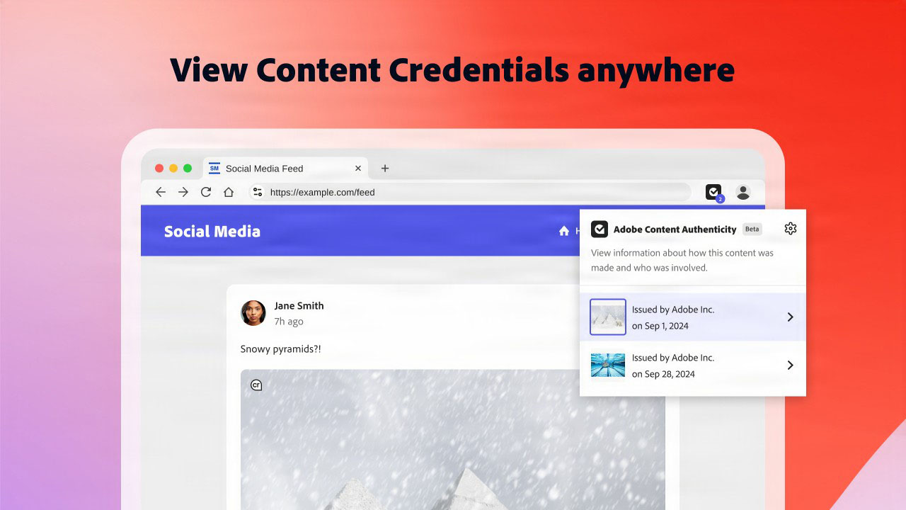 Content Credentials Chrome extension.