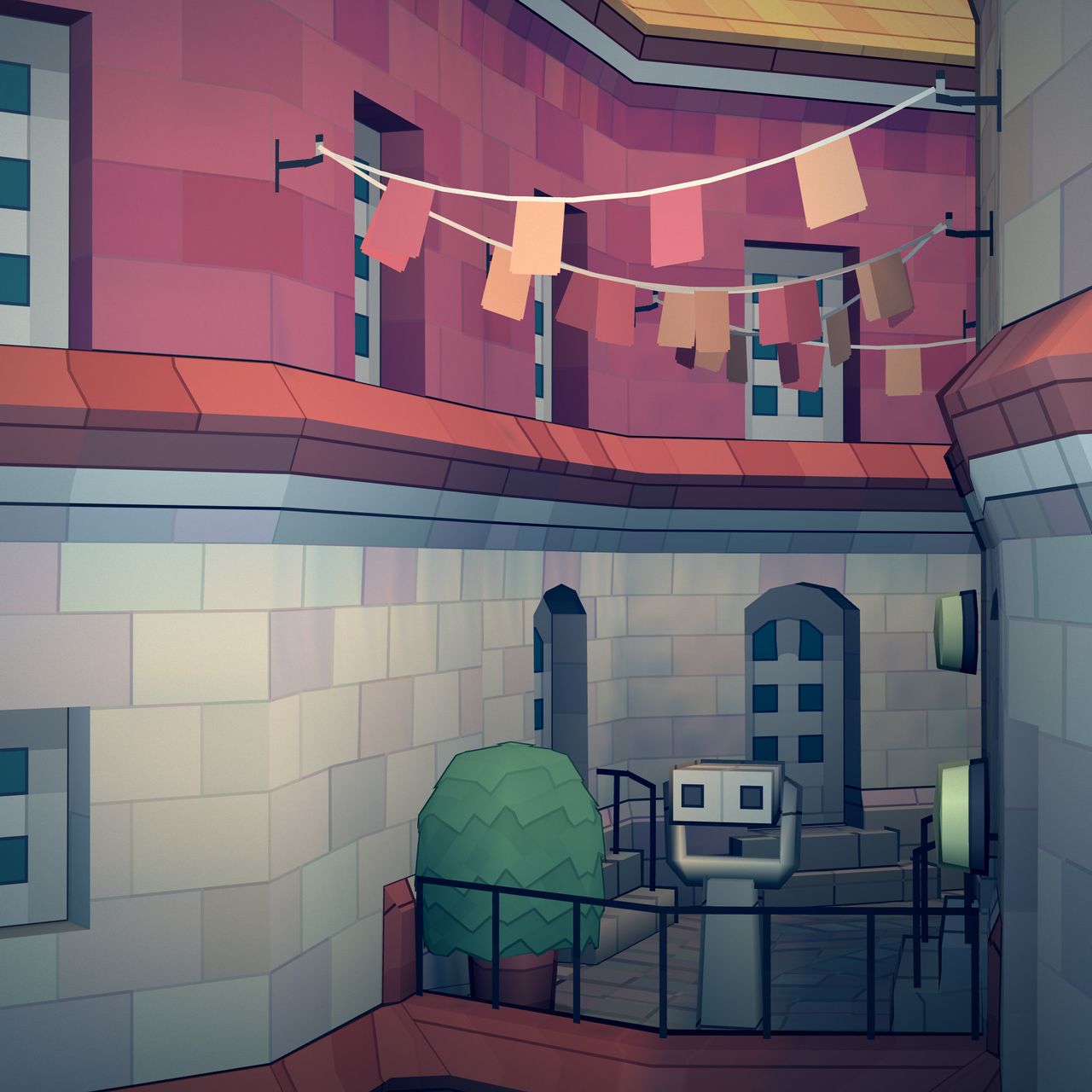 Townscaper town at various angles in daylight