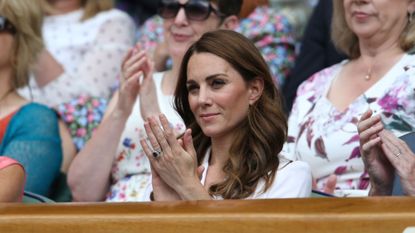 Kate Middleton attending the Wimbledon tournament in 2019 