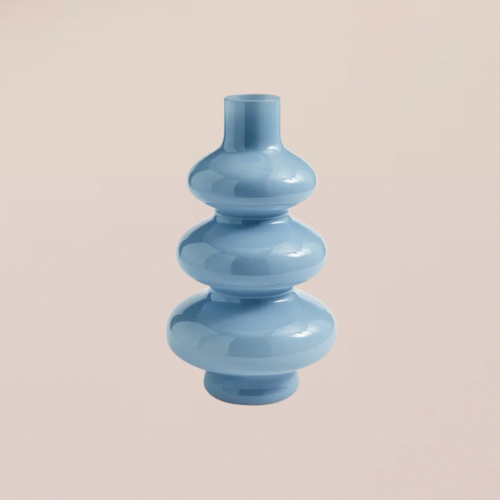 A blue wavy vase