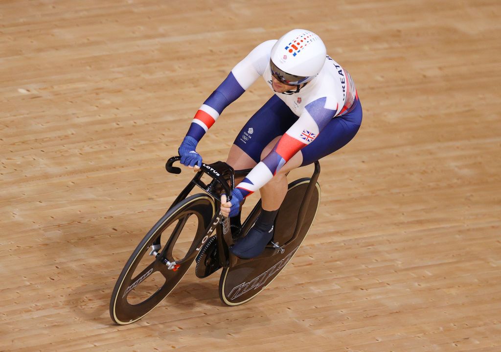 IZU JAPAN AUGUST 07 Jason Kenny of Team Great Britain competes during the Mens Keirin repechages heat 2 of the track cycling on day filthen of the Tokyo 2020 Olympic Games at Izu Velodrome on August 07 2021 in Izu Shizuoka Japan Photo by Tim de WaeleGetty Images