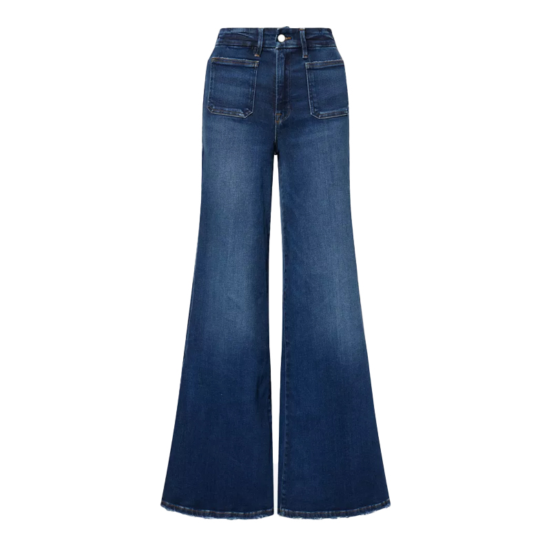 Indigo wash good american flared jeans