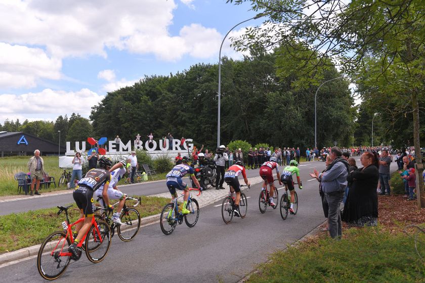 Cycling: 104th Tour de France 2017 / Stage 3 Adam HANSEN (AUS)/ Nils POLITT (GER)/ Romain HARDY (FRA)/ Frederik BACKAERT (BEL)/ Nathan BROWN (USA)/ Romain SICARD (FRA)/ Luxembourg/ Fans / Public / Verviers - Longwy-Cote des Religieuses 379m (212,5km)/ TDF/ © Tim De Waele