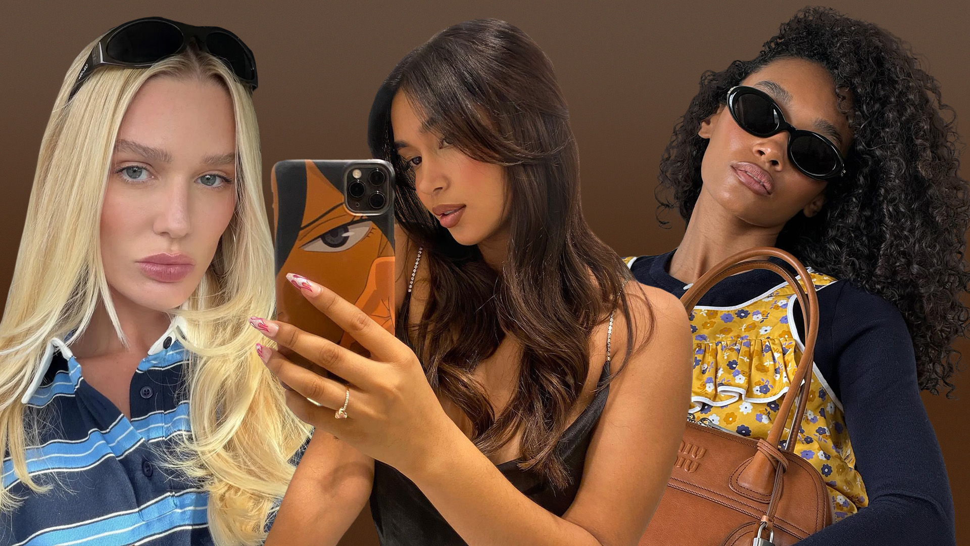 Collage of women with healthy hair.